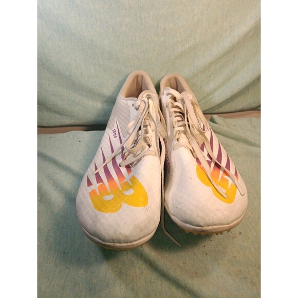 New Balance SD100v4 Men's White Vibrant Apricot racing spikes Sz 12 - Picture 3 of 6